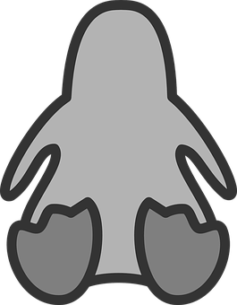 A Grey Penguin With Black Background PNG