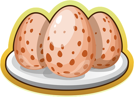 A Group Of Eggs On A Plate PNG