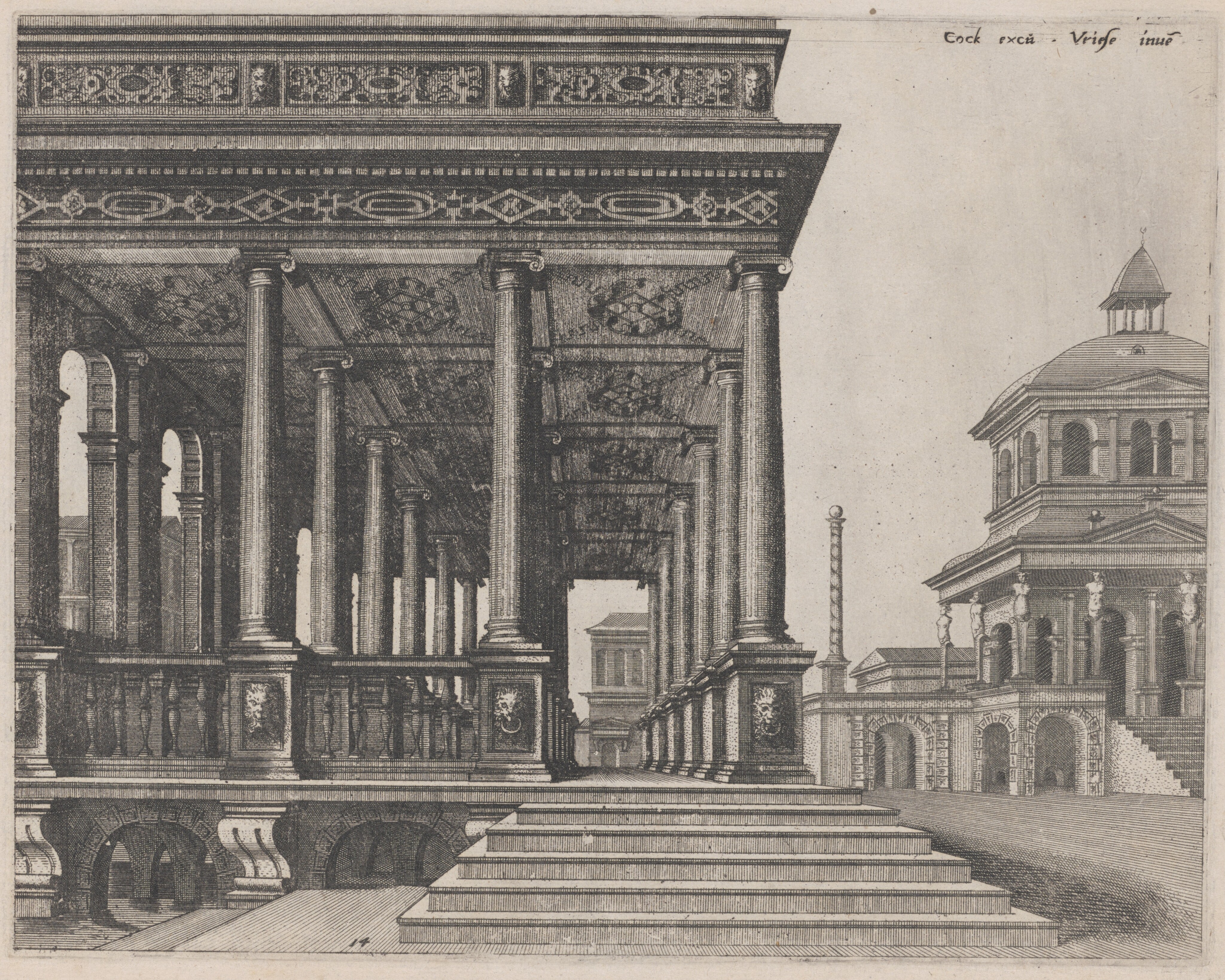 A Hall with Ionic Columns Wallpaper