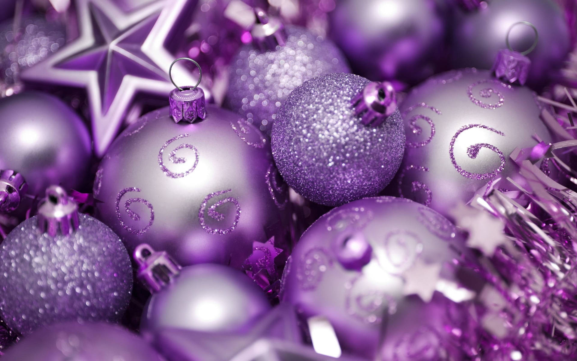 A Holiday Celebration With Glittering Christmas Ornaments. Wallpaper