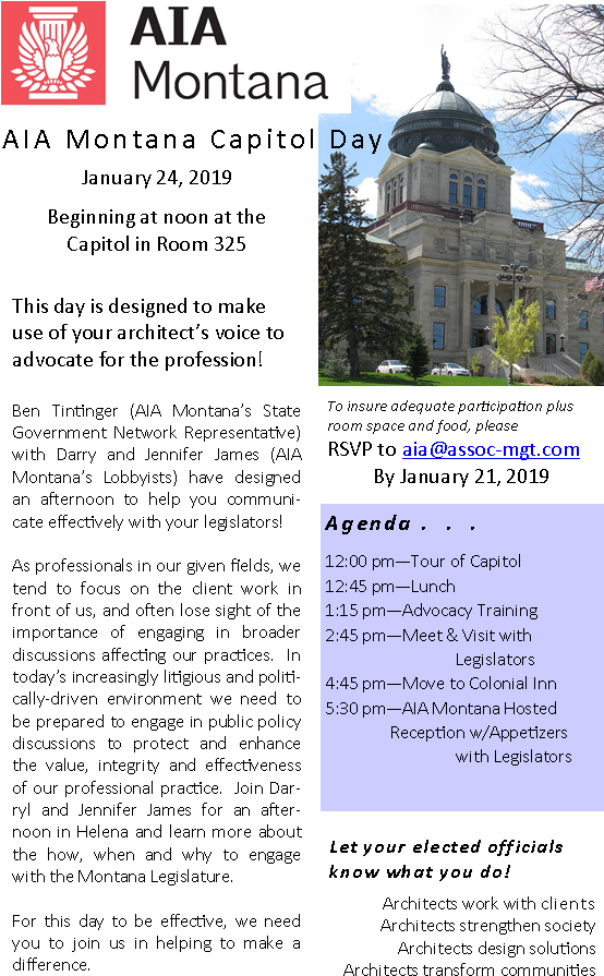 A I A Montana Capitol Day Event Flyer PNG