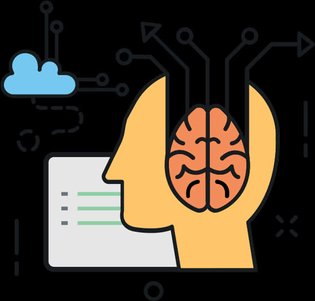 A I Brain Connection Concept PNG