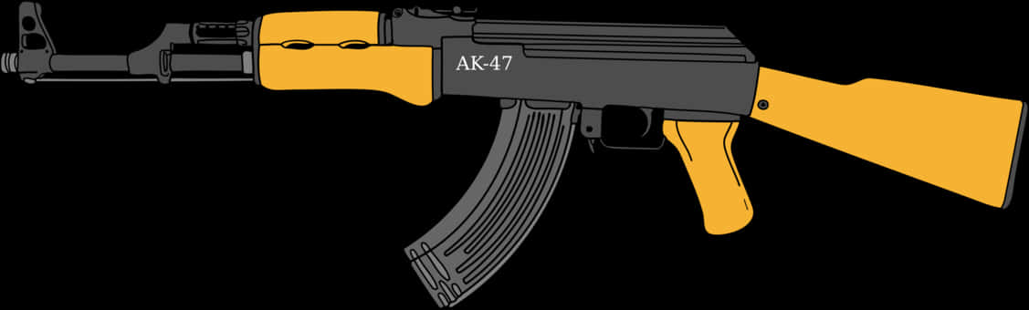 A K47 Assault Rifle Illustration PNG