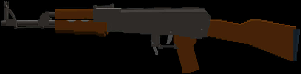 A K47 Assault Rifle Profile PNG