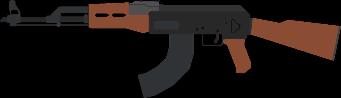 A K47 Assault Rifle Vector Illustration PNG