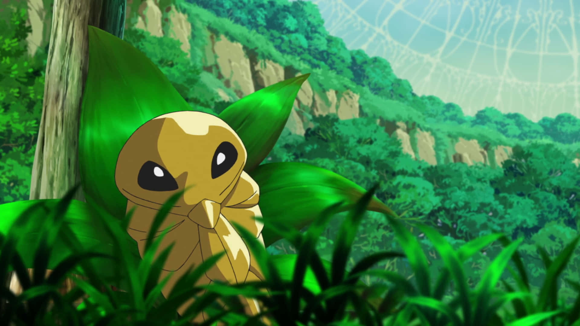 A Kakuna Pokemon In A Vibrant Natural Environment Wallpaper
