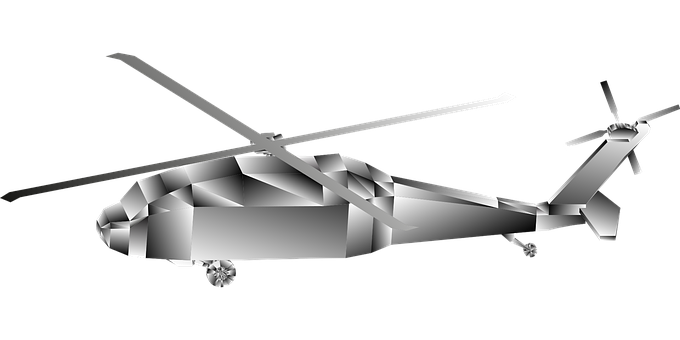 A Low Poly Helicopter With A Black Background PNG