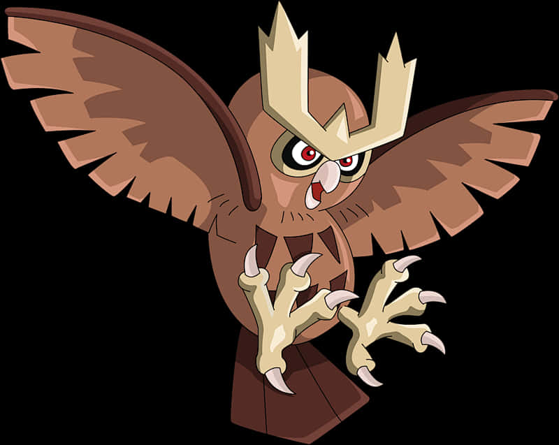 A Majestic Noctowl Soaring In The Night Sky Wallpaper