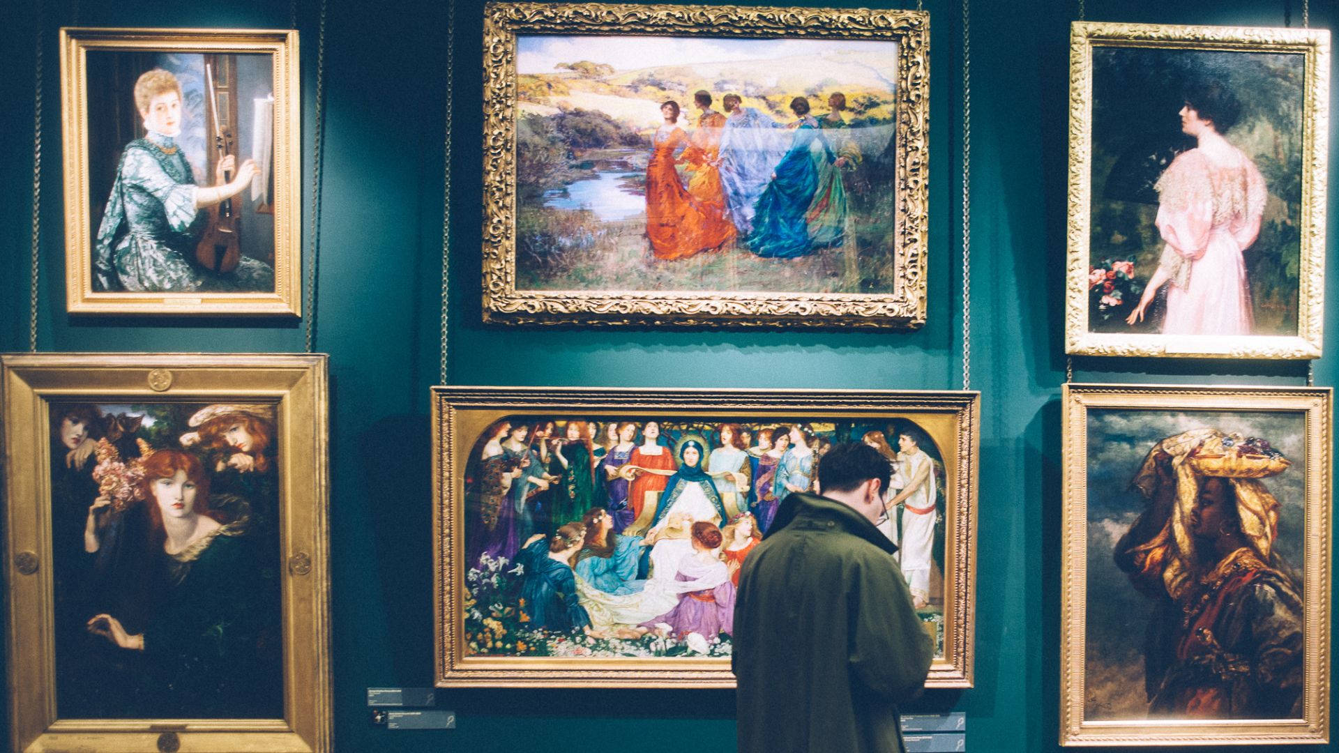 A Man In Front Of Art Picture