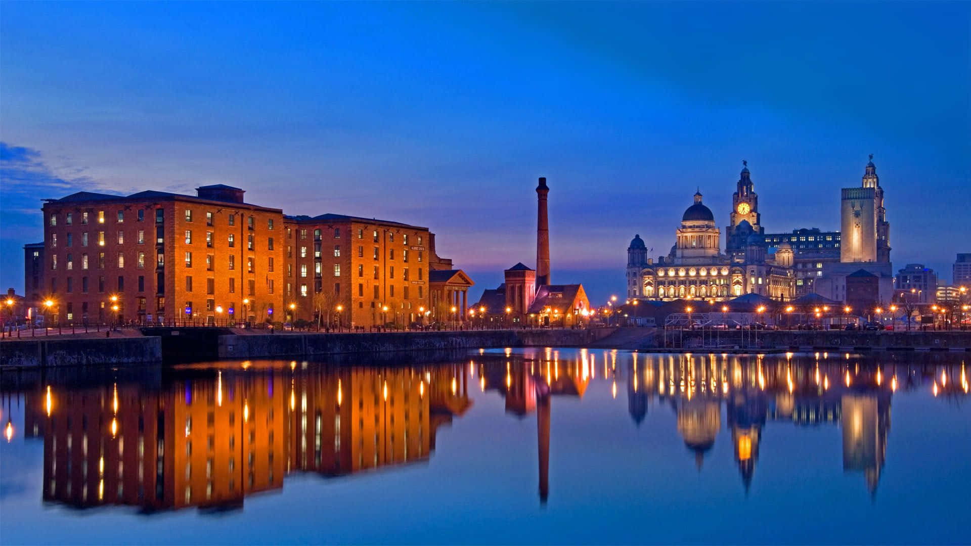 A Mesmerizing View Of Liverpool Skyline During Sunset