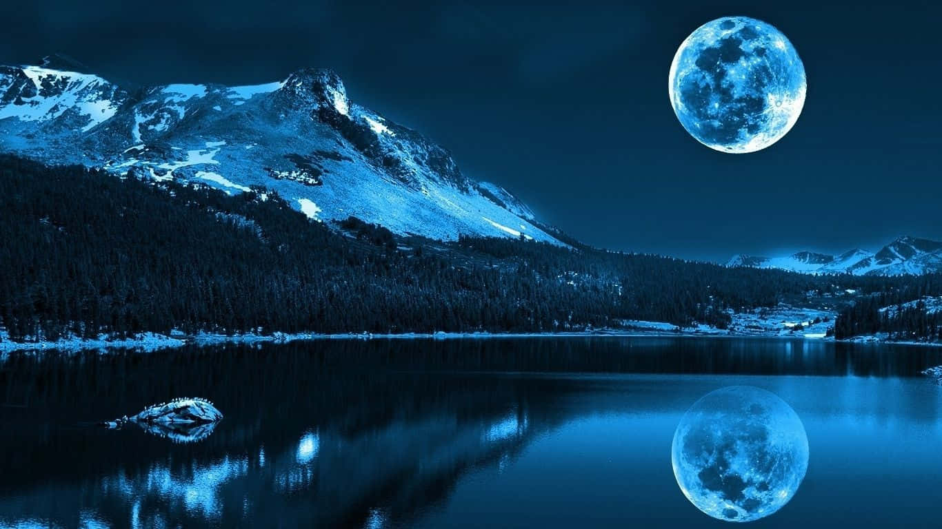 A Mesmerizing View Of The Full Moon Wallpaper