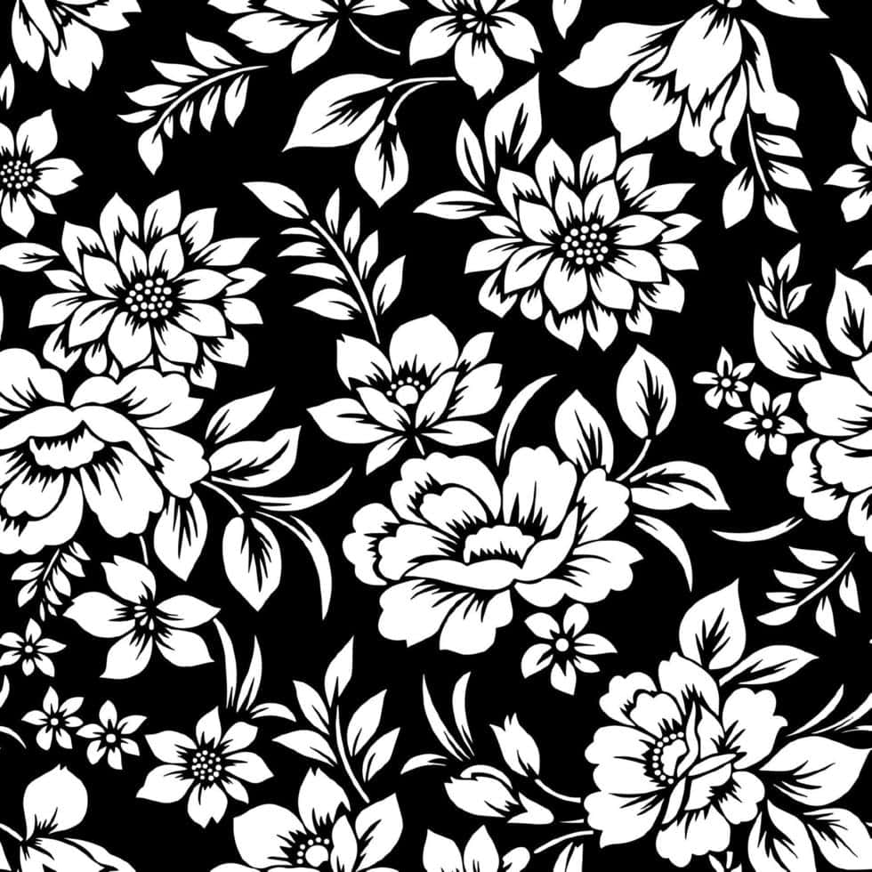 A Monochrome Elegance: Black And White Flower Wallpaper