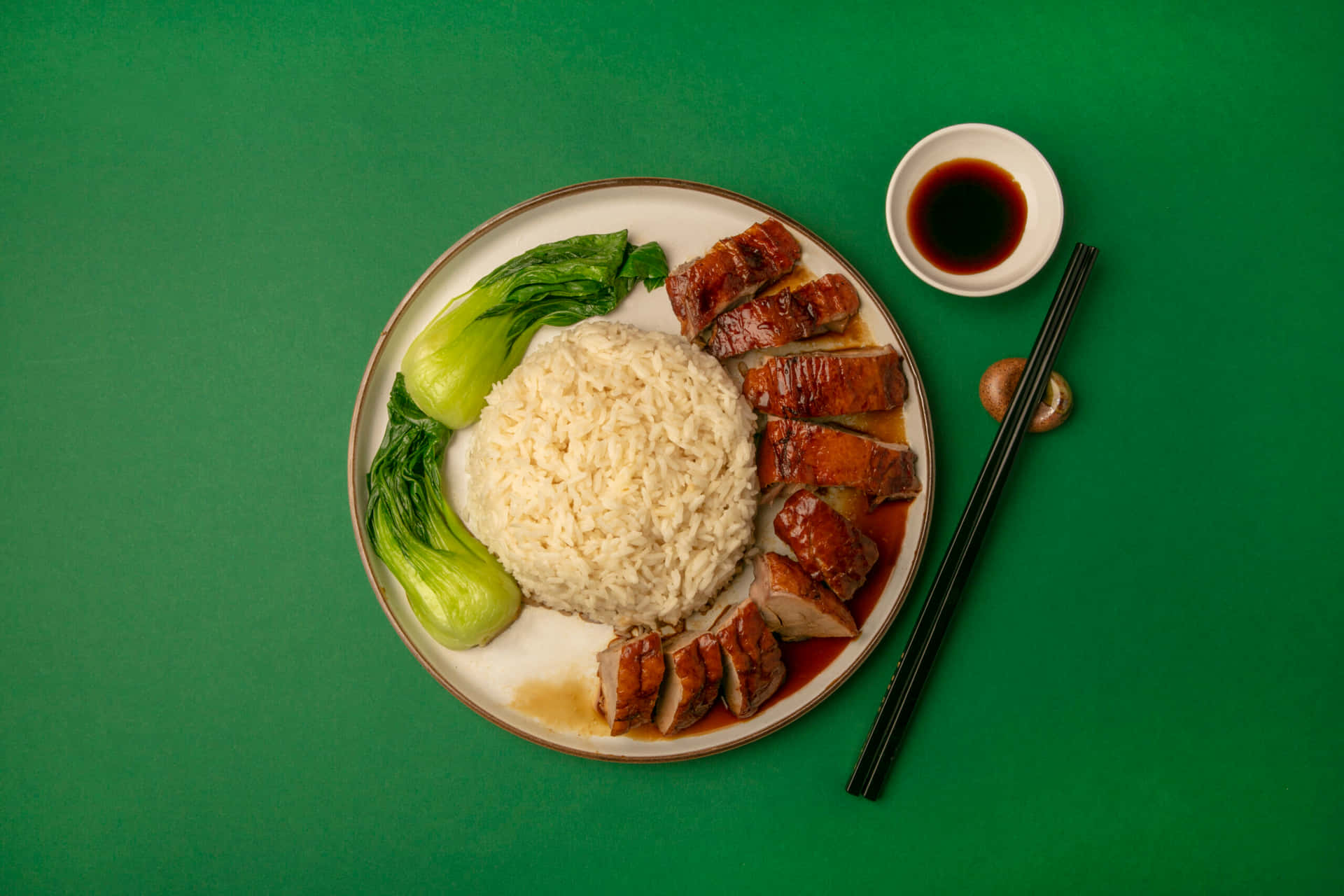 A Mouthwatering Plate Of Duck Rice Wallpaper