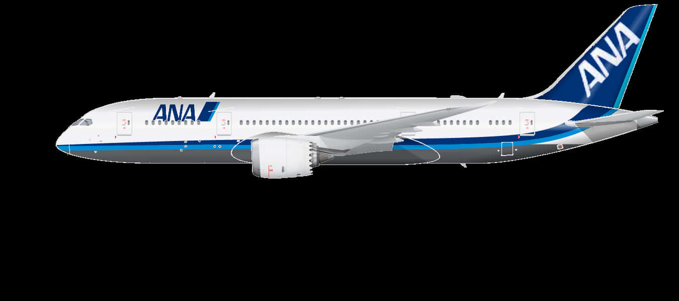 A N A Boeing787 Dreamliner Side View PNG
