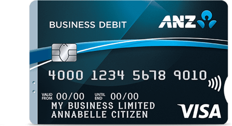 A N Z Business Debit Card Mockup PNG