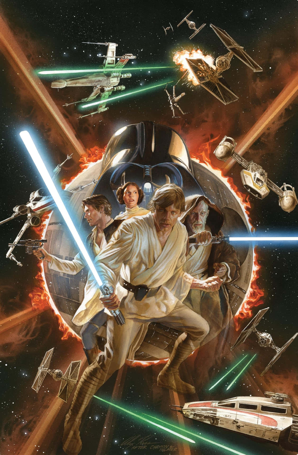 A futuristic scene of Tatooine as seen in "Star Wars: A New Hope" Wallpaper