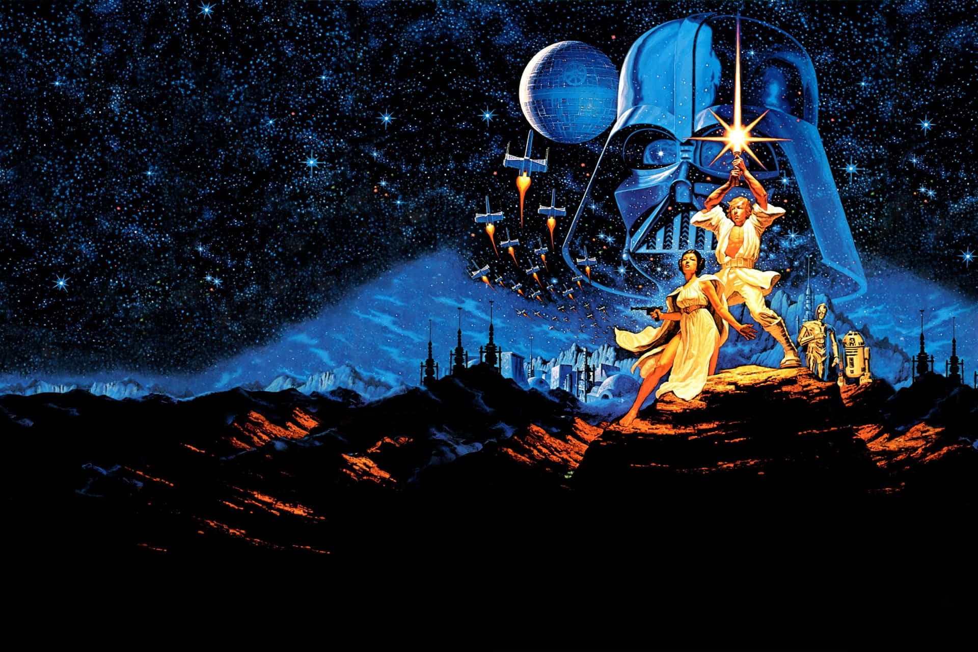 Luke Skywalker begins his journey in A New Hope Wallpaper