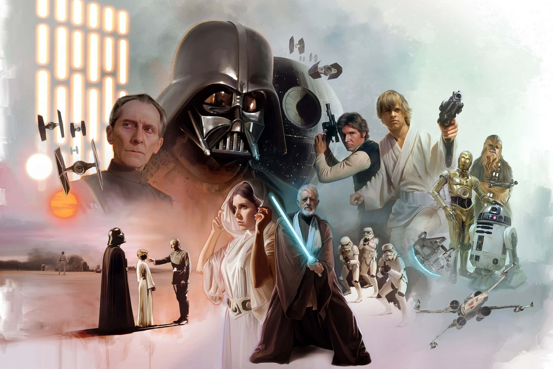 Experience a new hope in the Star Wars universe Wallpaper