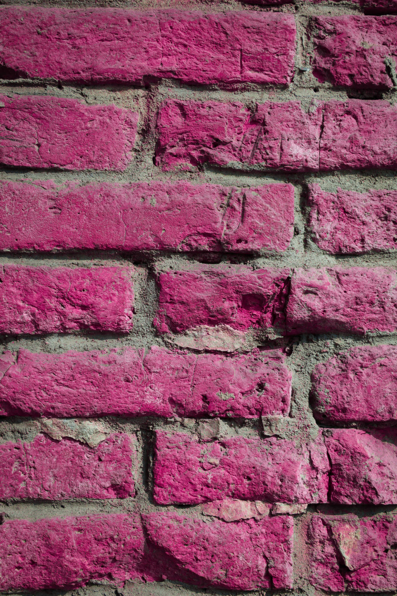 En malet mursten pink væg Wallpaper