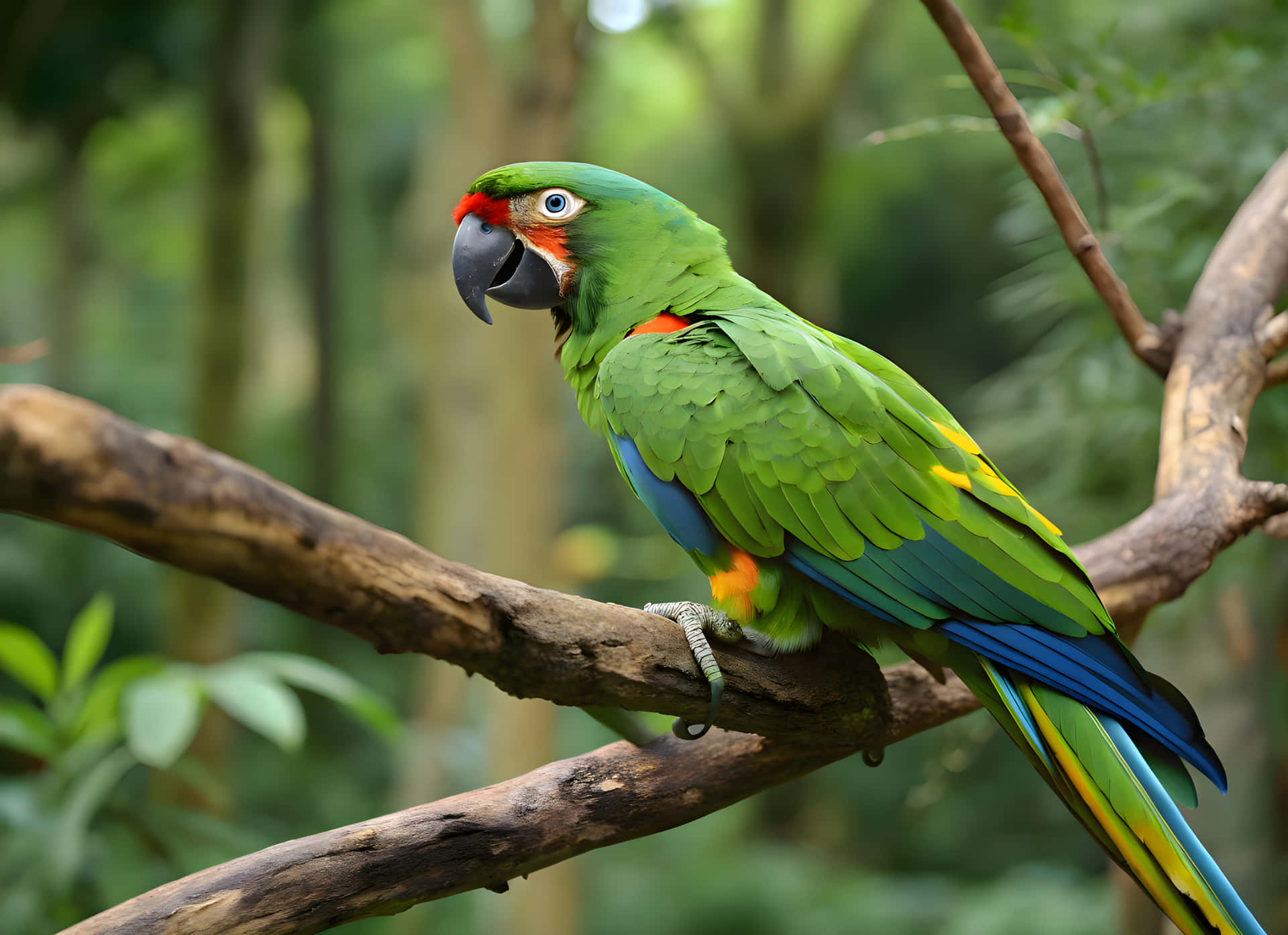 A Parrot Set In The Tree Wallpaper