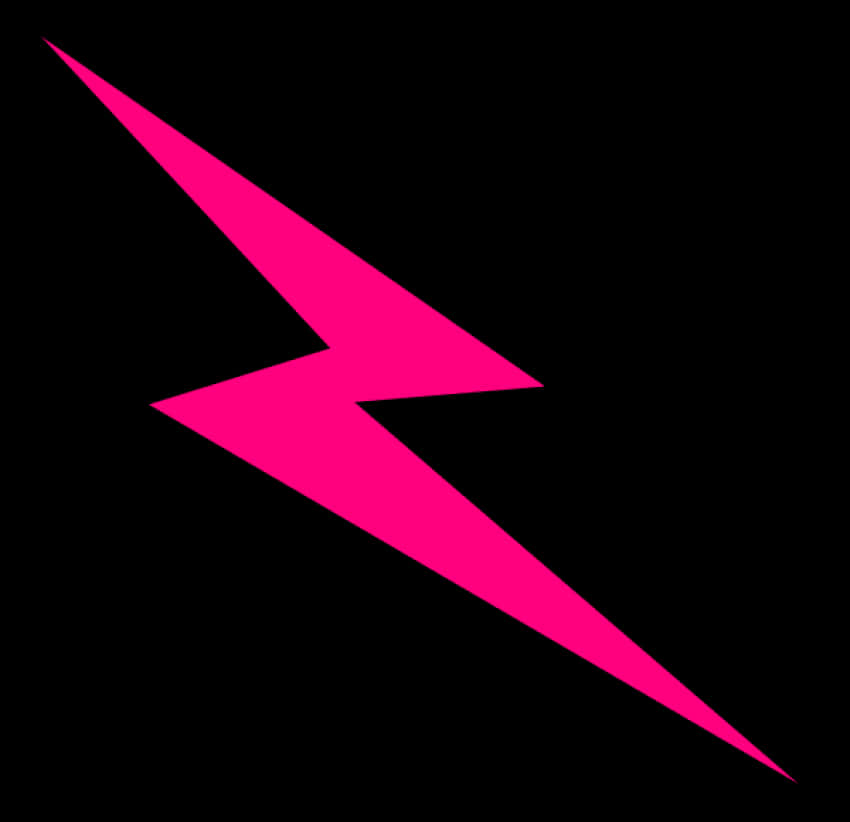 A Pink Lightning Bolt On A Black Background PNG