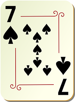 A Playing Card With Seven Of Spades PNG