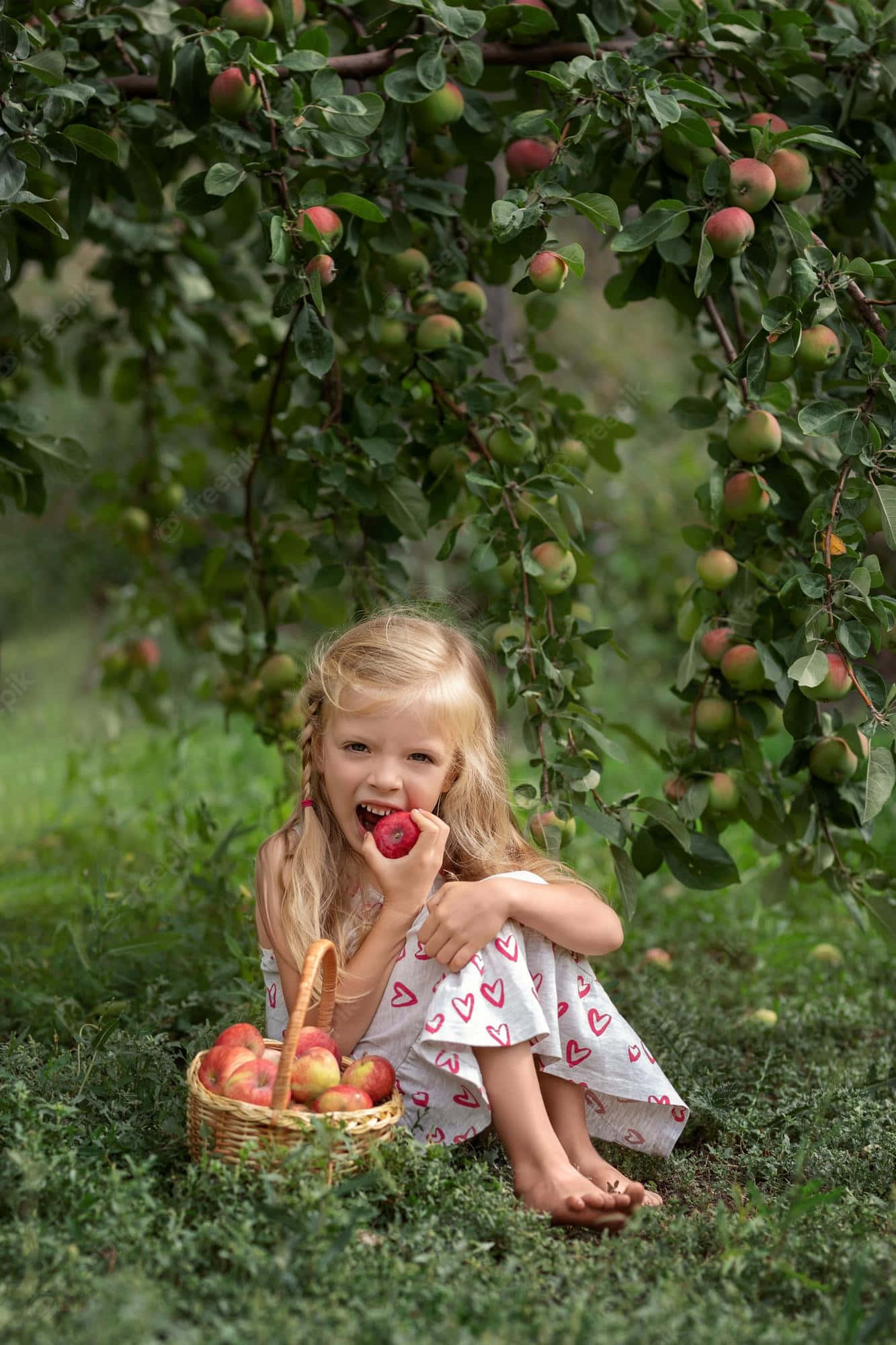 A Plentiful Harvest At The Apple Orchard Wallpaper
