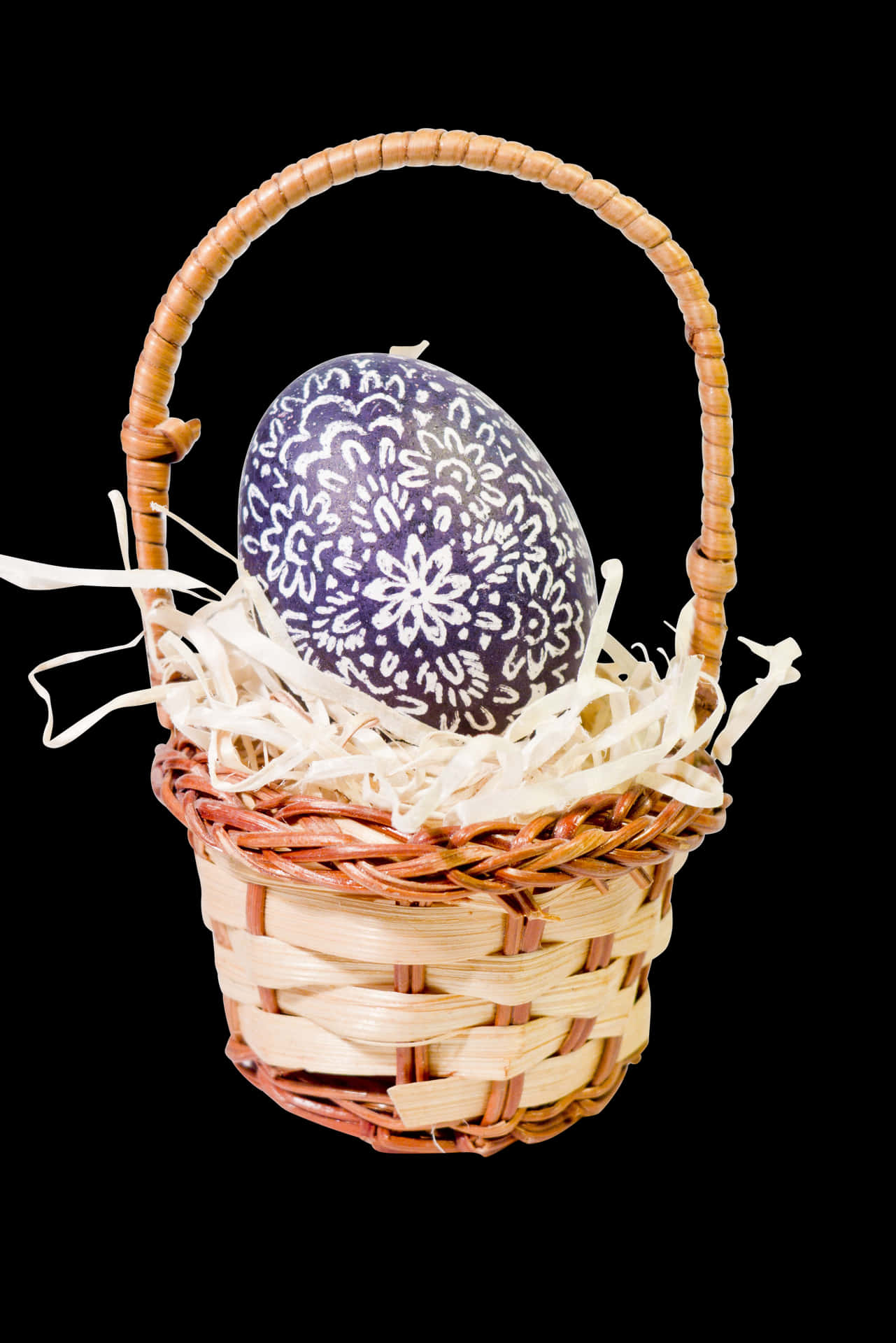 A Purple Egg In A Basket PNG