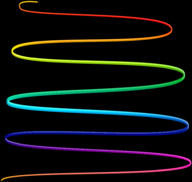 A Rainbow Colored Spirals On A Black Background PNG