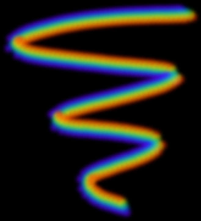 A Rainbow Spiral On A Black Background PNG