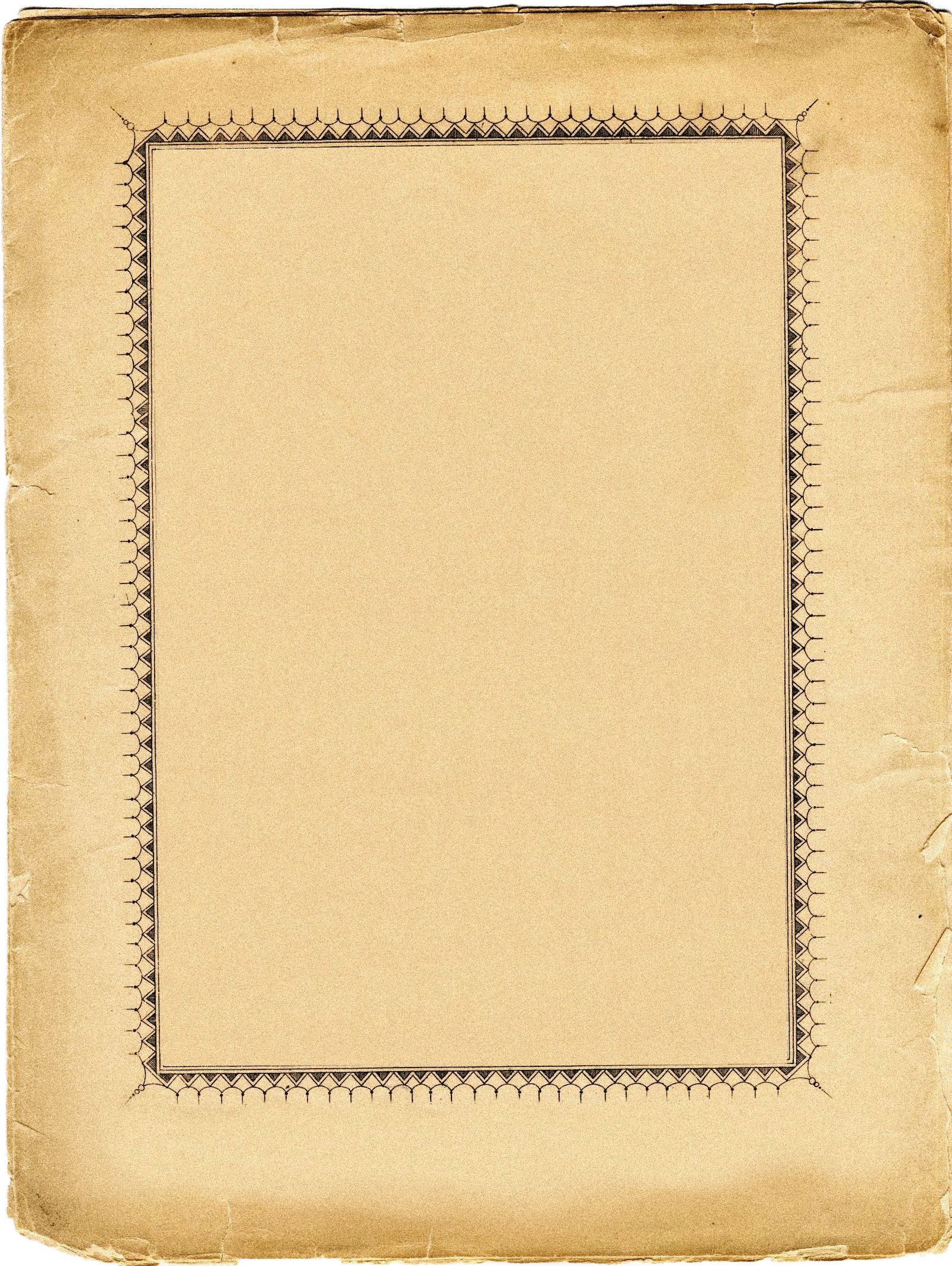 Vintage Blank Note Paper Texture PNG — Vintage parchment paper with a stitched border and aged edges, perfect for historical documents or artistic framing.