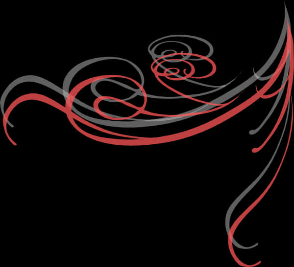 A Red And Grey Swirls On A Black Background PNG