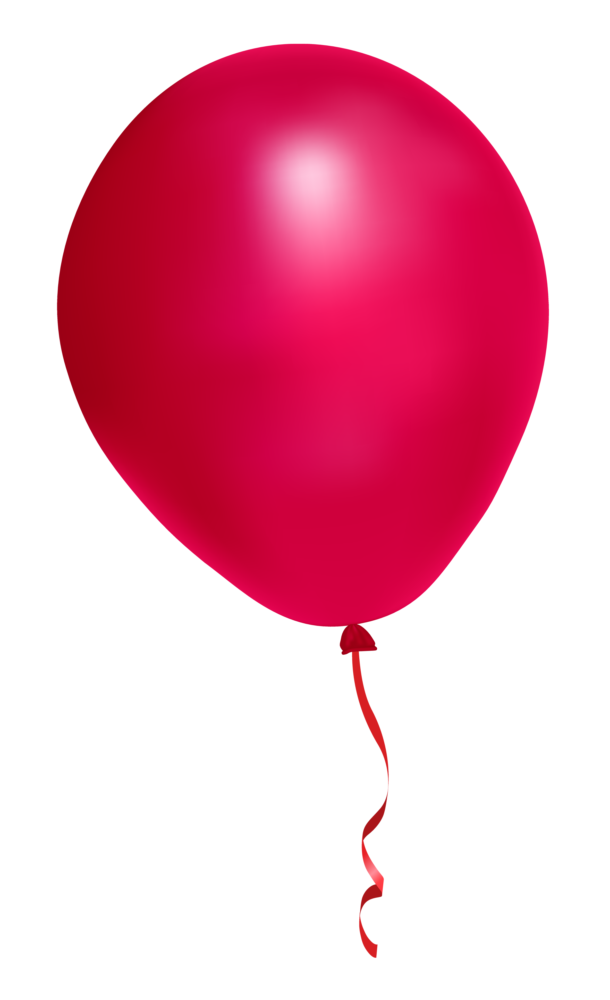 Vibrant Pink Balloon PNG — A single glossy red balloon floats against a stark white background with a pixelated edge.