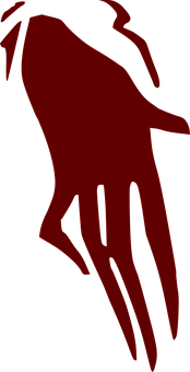 A Red Hand With Black Background PNG