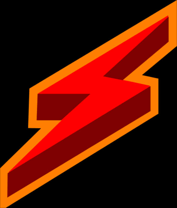 A Red Lightning Bolt With Orange Border PNG