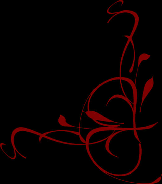 A Red Swirls On A Black Background PNG