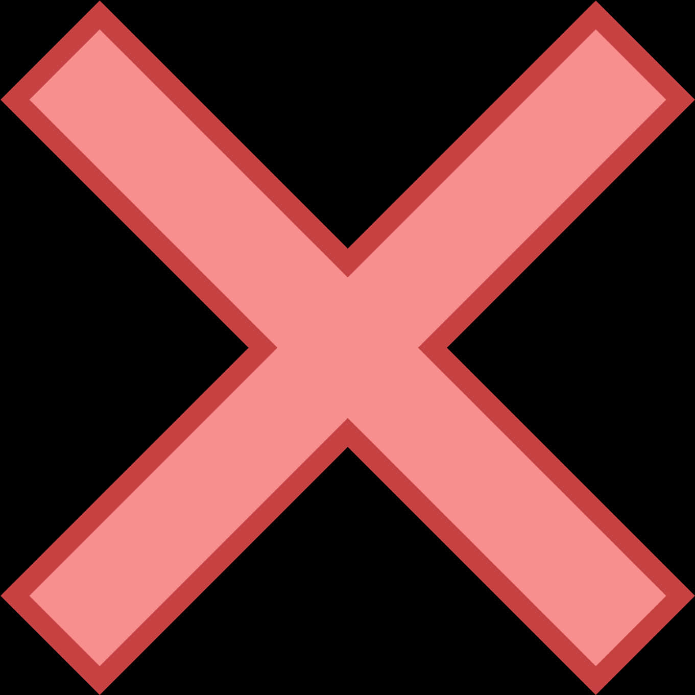 A Red X On A Black Background PNG