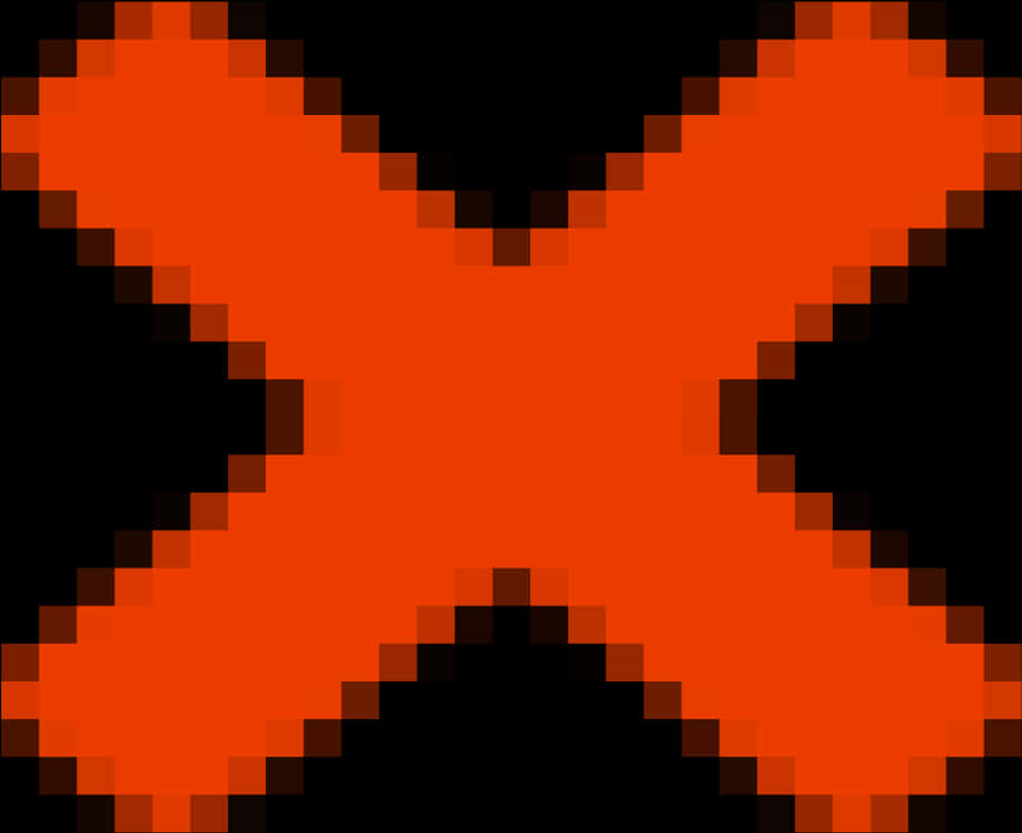 A Red X On A Black Background PNG