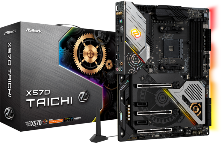 A S Rock X570 Taichi Motherboard PNG