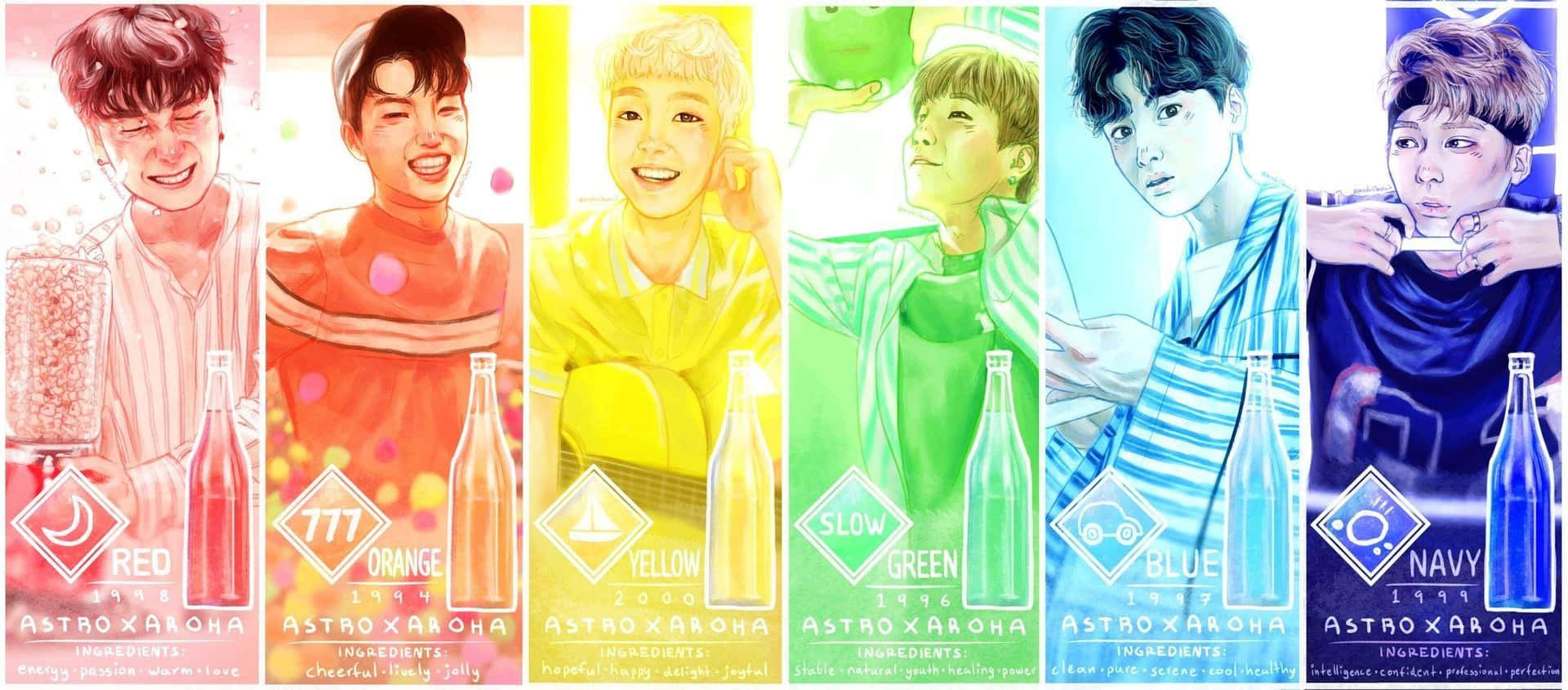 A S T R O_ Members_ Colorful_ Soda_ Theme Wallpaper
