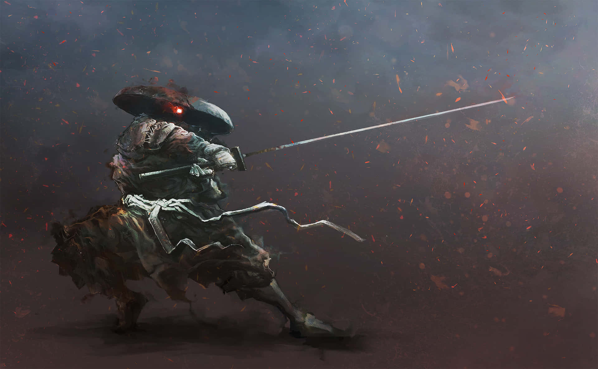 A Samurai Warrior Displaying Fierce Determination In The Face Of Battle Wallpaper