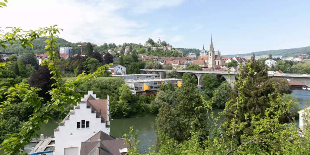 A Scenic Panorama Of Baden, Switzerland Wallpaper