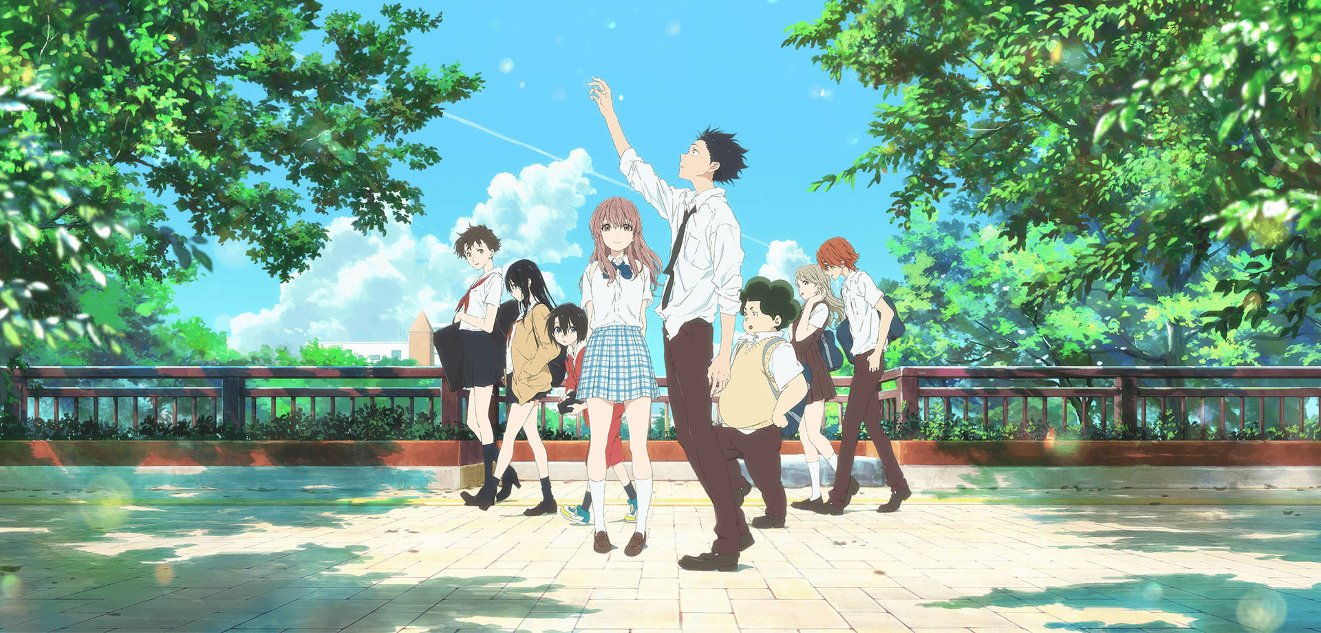 The main cast of A Silent Voice Wallpaper