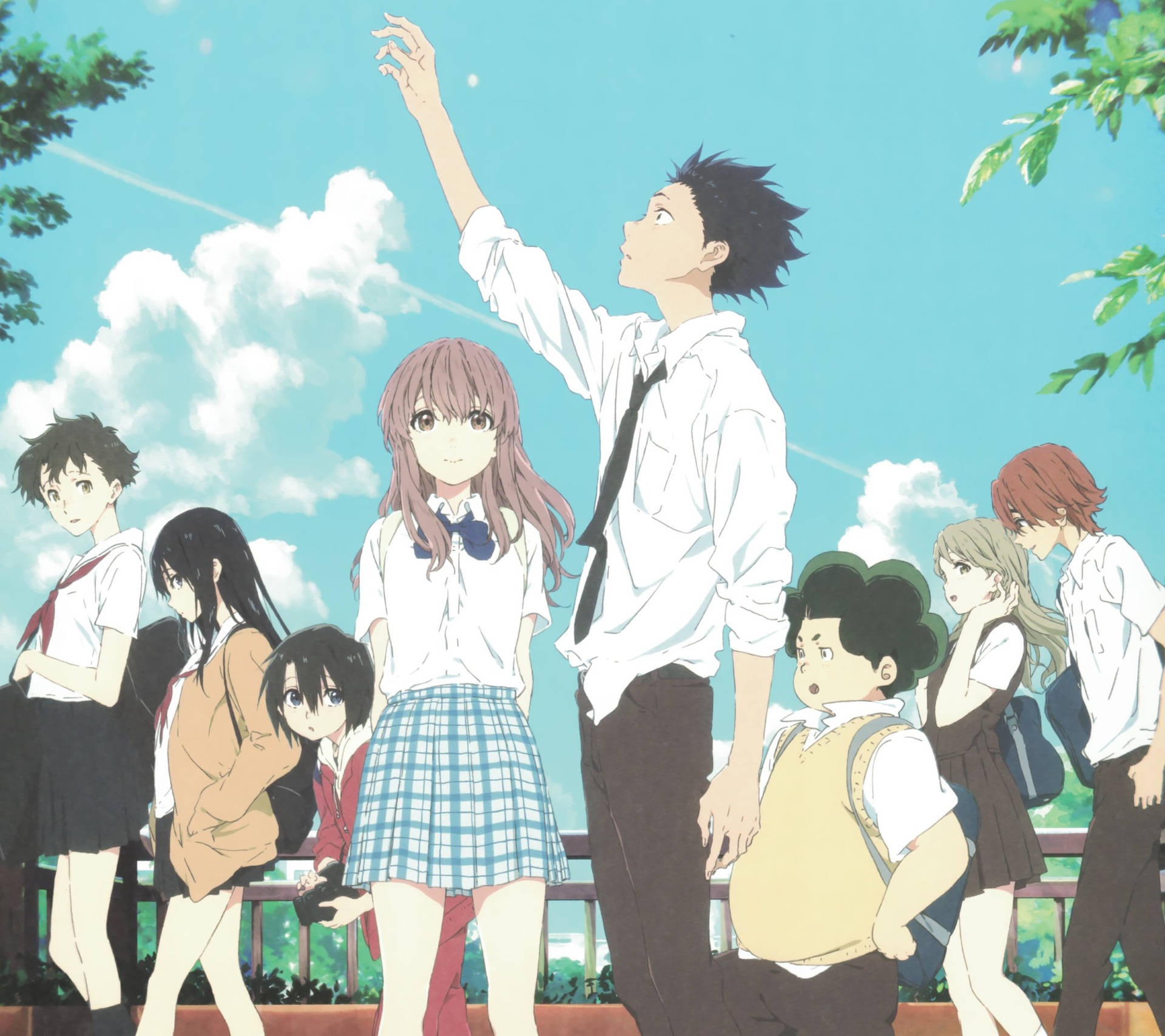 A Silent Voice Main Cast Poster Background
