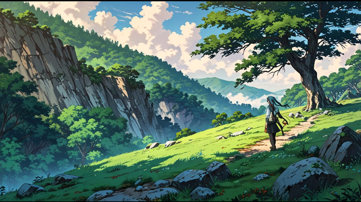 A Soft Tree Standing In The Wind Wallpaper