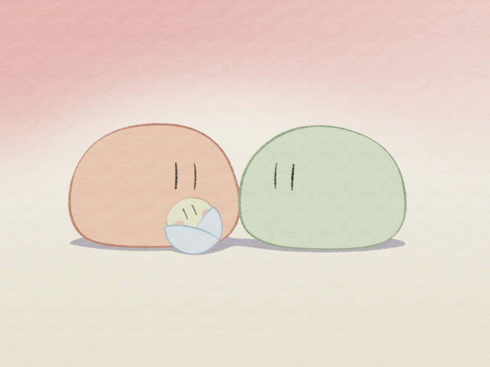 A Soothing Image Of Dango Family From Clannad Anime Series. Wallpaper