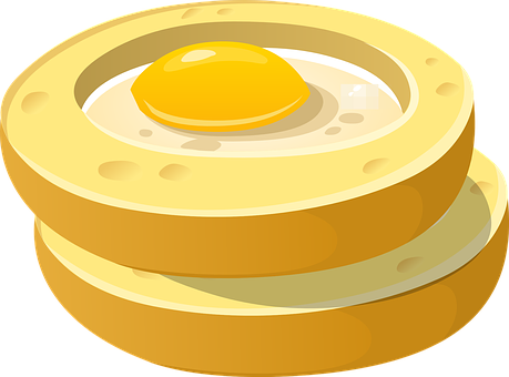 A Stack Of Pancakes With A Yolk In The Center PNG