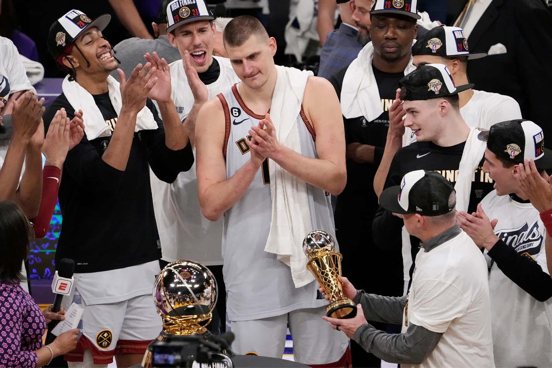 A Star-studded Los Angeles Lakers Team Celebrates Their Victory In The Nba Championship Wallpaper