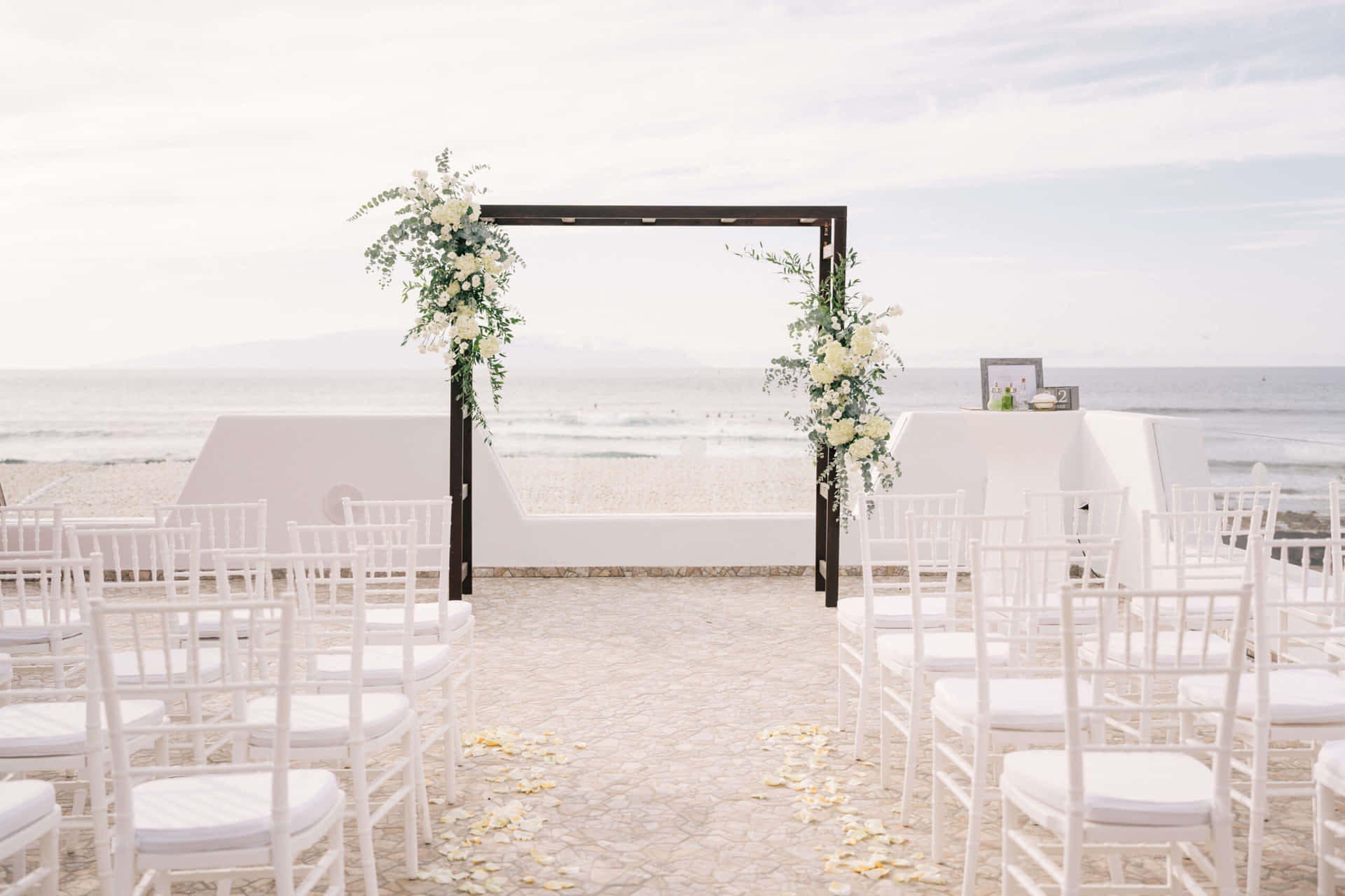 A Stunning Moment From A Romantic Beach Wedding Wallpaper