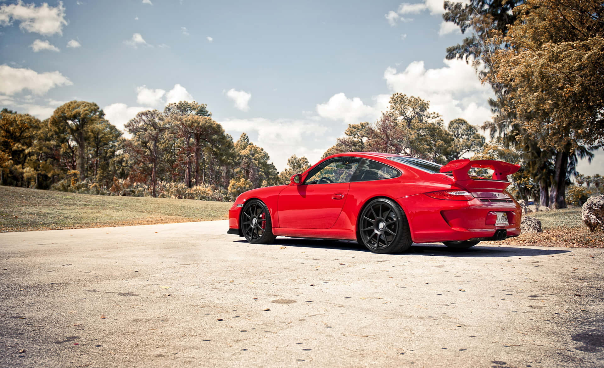 A Stunning Porsche 997 On Open Road Wallpaper